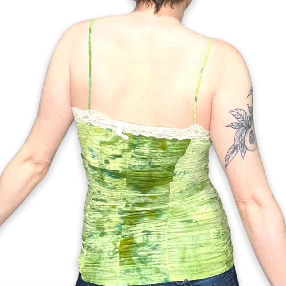 Y2K Green Ruched Tank Top - Picture 4 of 7